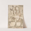 Sheet of Studies; Three Figures Above, Studies of Horses Below by Domenico Gargiulo