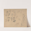 Sheet with putti and several figures by Félicien Rops