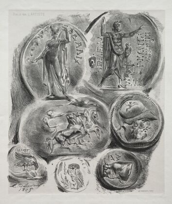 Sheet with Seven Antique Medals (1825)
