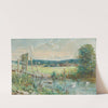 Shepherd and his flock, in a river meadow (1868) by Cecil Gordon Lawson