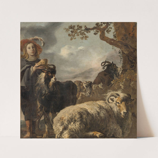 Shepherd Boy With Sheep And Goats by Jan Baptist Weenix