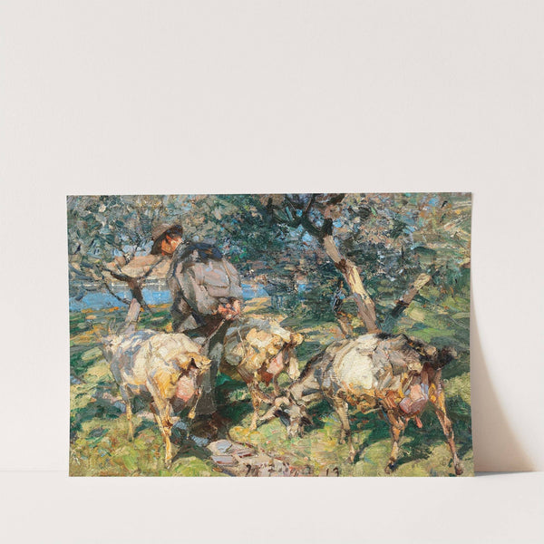 Shepherd with Goats on the Way to the Water (1913) by Heinrich Von Zügel