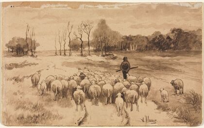 Shepherd with His Flock (c. 1870)