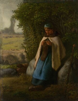 Shepherdess Seated on a Rock