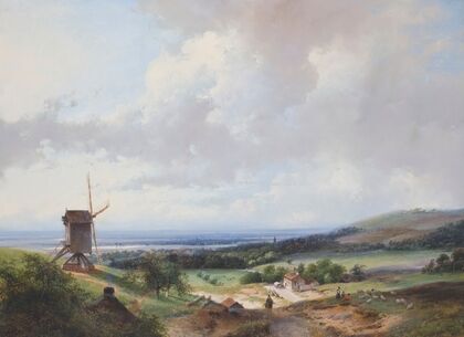 Shepherds And A Horseman By A Mill, Haarlem In The Background