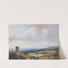 Shepherds And A Horseman By A Mill, Haarlem In The Background (1837) by Andreas Schelfhout