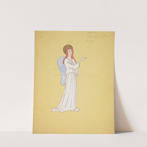 Shepherd&#8217;s Mystery: Angel. White robe, blue wings, gold halo (1934-1943) by Mary Merrill
