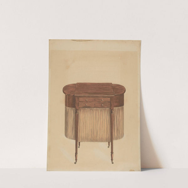 Sheraton Mahogany Sewing Table by Ferdinand Cartier