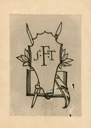 Shield design from prefatory materials of Bell’s decorated edition of the Tempest (1900)