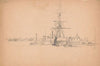 Ship at a wharf along the waterfront in Philadelphia (1840-1870)