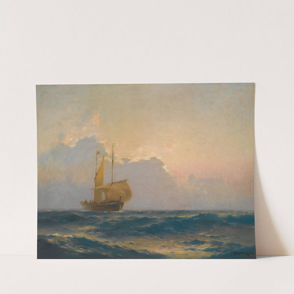 Ship At Dusk by Alexei Vasilievich Hanzen
