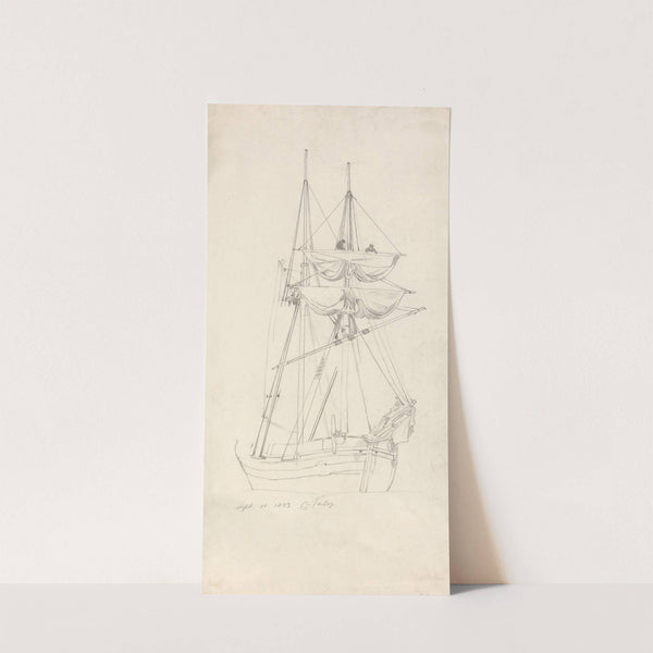 Ship Study by Cornelius Varley