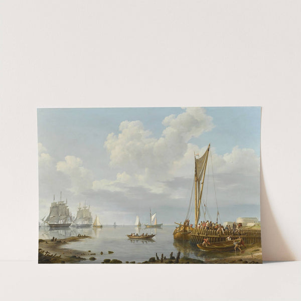 Shipping in a Calm Estuary (1836) by Johannes Hermanus Koekkoek