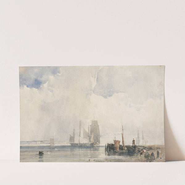 Shipping in an Estuary, Probably near Quilleboeuf by Richard Parkes Bonington