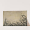 Ships and Militia by a Rocky Shore by Willem van de Velde the Elder