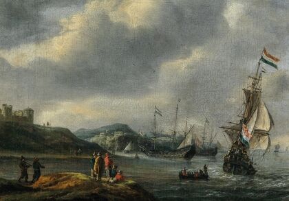 Ships entering a harbour