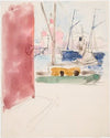 Ships in the South Harbor, sketch