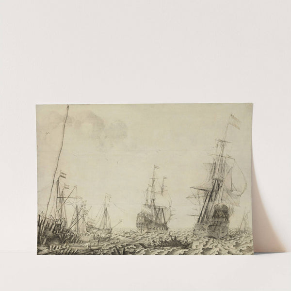 Ships near a Harbor by Experiens Sillemans