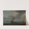 Ships on the Haarlemmermeer with additional vessels in the distance by Justus de Verwer