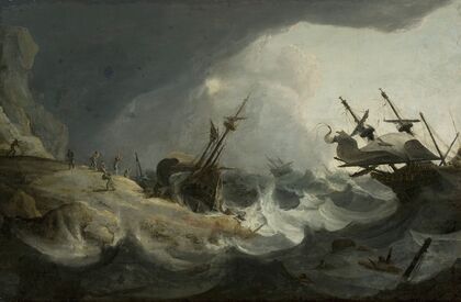 Shipwreck during the storm on 1–3 March
