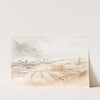 Shore Scene with Boats in Choppy Water by British 19th Century