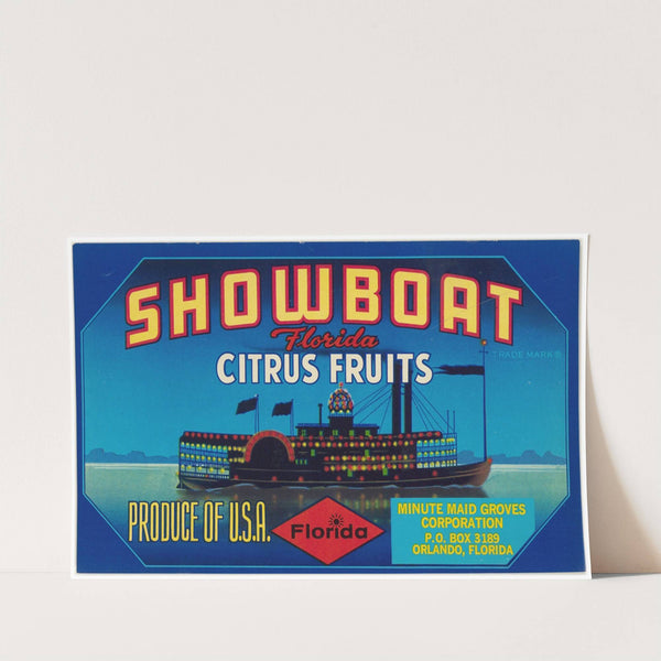 Showboat Florida Citrus Fruit Label (1930-1950)