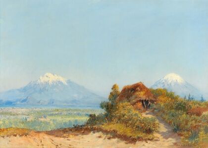 Sicilian Landscape, Etna in the Background