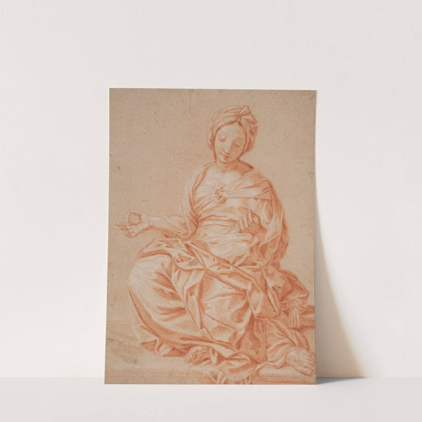 Siddende kvinde med turban by Hendrik Krock