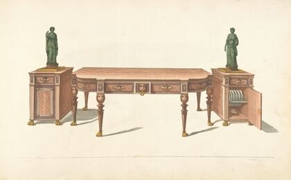 Sideboard and two cabinets.