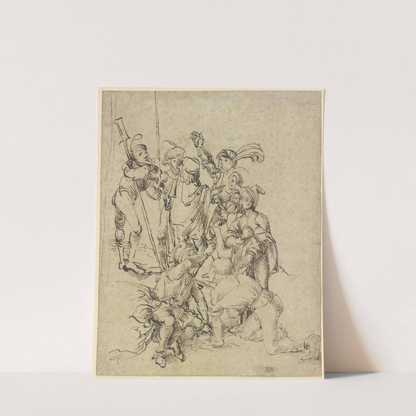 Sieben Soldaten unter dem Kreuz by Hans Leonhard Schäufelein
