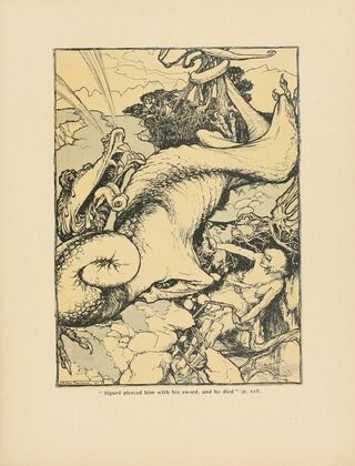 ‘Sigurd pierced him with his sword, and he died’