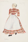 Silas the Chore Boy: Nancy Ridley. Red plaid dress, white apron, and black shoes (1934-1943)