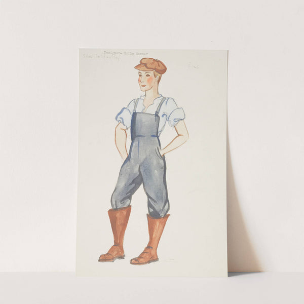 Silas the Chore Boy: Silas. Blue overalls, blue shirt, brown boots, and brown cap: (1934-1943) by Emile Stoner