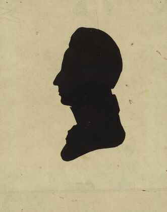 Silhouette of man facing left, no. 1