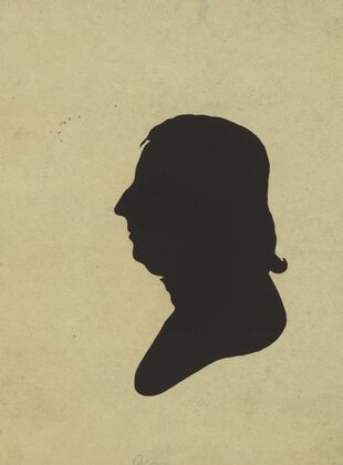 Silhouette of man facing left, no. 3