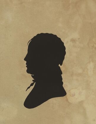 Silhouette of man facing left, no. 6