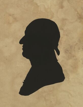 Silhouette of man facing left, no. 8