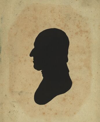 Silhouette of man facing left, no. 9