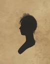 Silhouette of woman facing left, no. 1