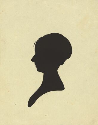 Silhouette of woman facing left, no. 2