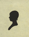 Silhouette of woman facing left, no. 3