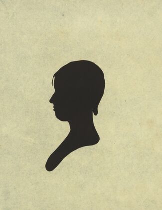Silhouette of woman facing left, no. 3