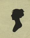 Silhouette of woman facing left, no. 4