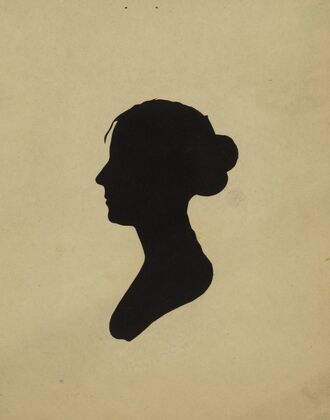 Silhouette of woman facing left, no. 5