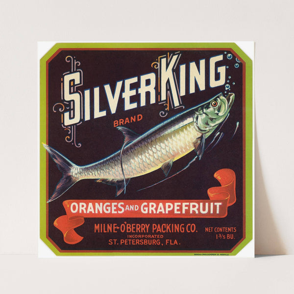 Silver King Brand Oranges and Grapefruit Label (1940s)