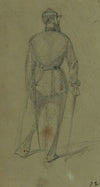 Single figure in uniform, seen from the rear
