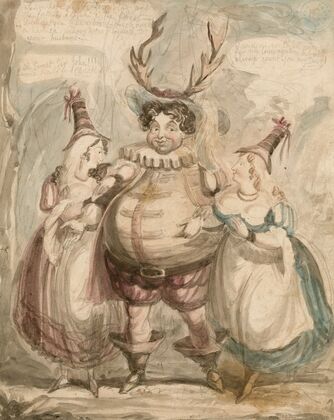 Sir John Falstaff and the Merry wives of Windsor, scene 3rd, Herne’s Oak (1828)