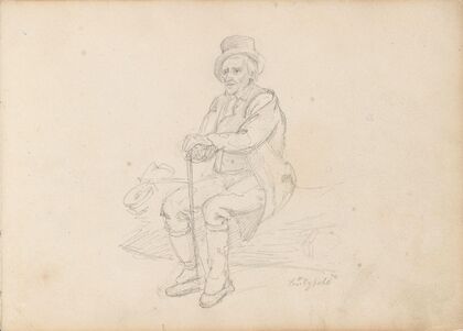 Sittende gammel mann, Pützfeld (1839)