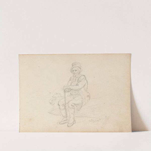 Sittende gammel mann, Pützfeld (1839) by Adolph Tidemand