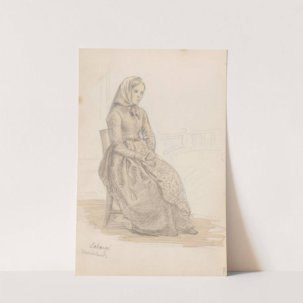 Sittende kvinne, Likenäs (1852) by Adolph Tidemand